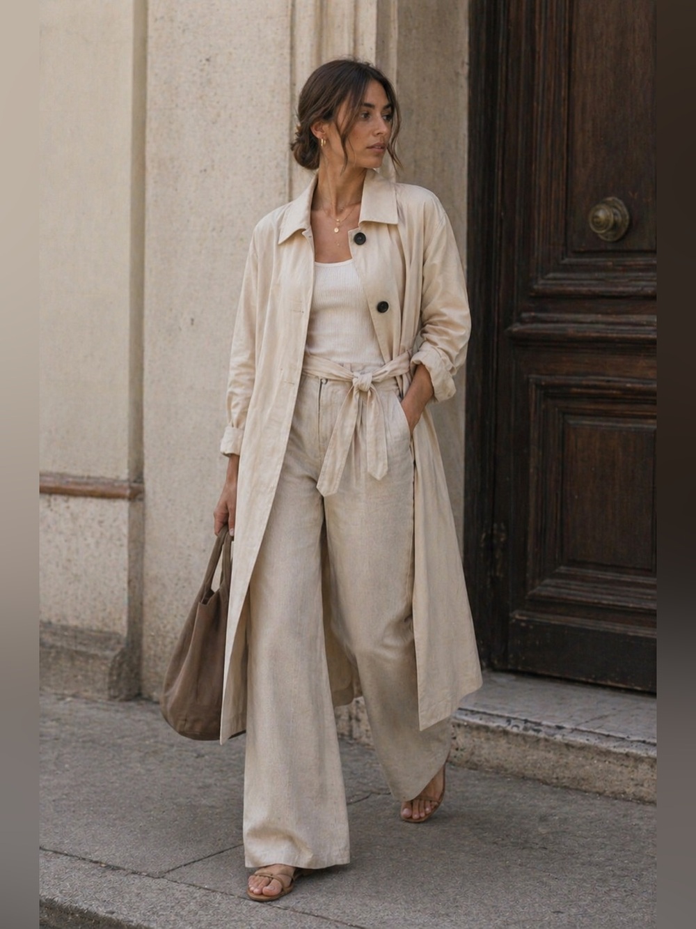 NWOT Minimal Belted Trench Coat | Size Small - Picture 10 of 10
